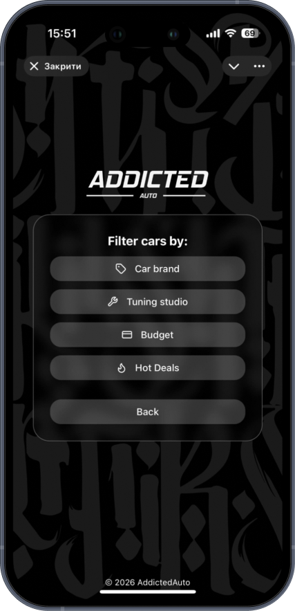 Демонстрація чат-бот Addicted Auto 3