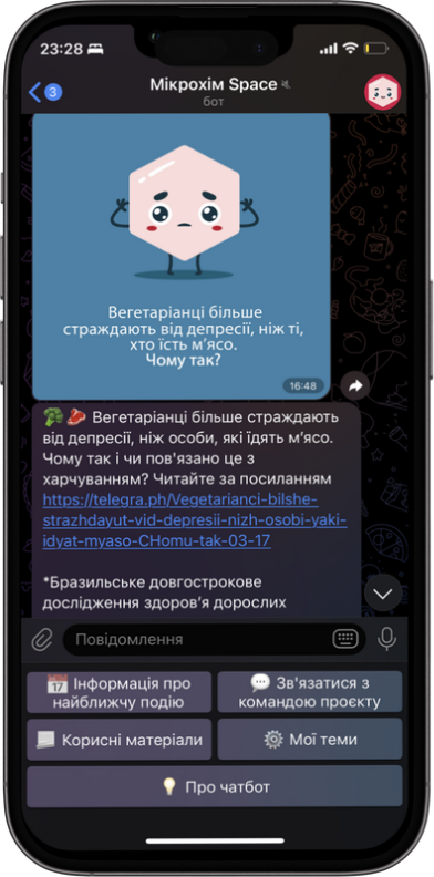 Демонстрація чат-бот Мікрохім