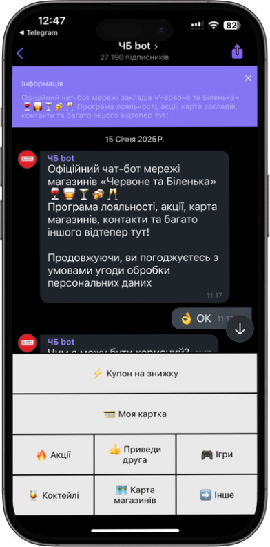 Демонстрація чат-бот Червоне та Біленька